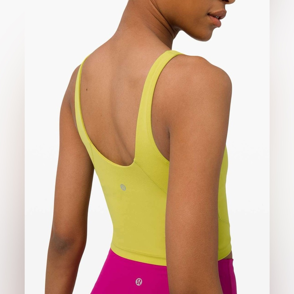 Lululemon Align Crop Tank Nulu 🍐 Yellow Pear Green Size 8 A/B Cup - Picture 2 of 9